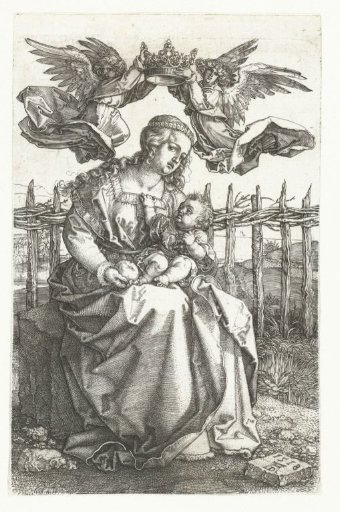 Mary with Child Crowned by Two Angels