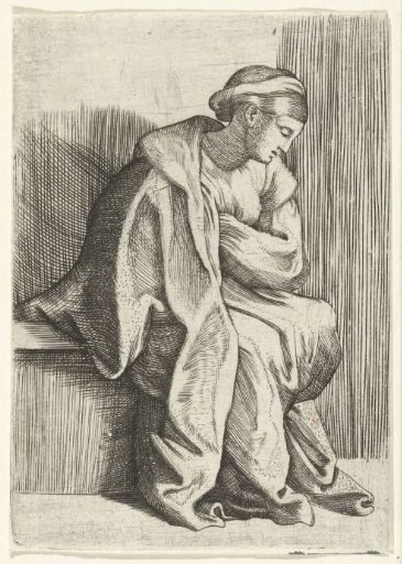 Seated woman in meditation