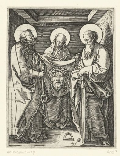 Saint Veronica with the Sudarium Standing between Saints Peter and Paul