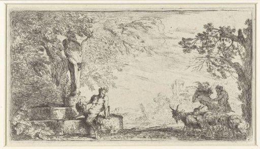 Satyr at Statue of Priapus