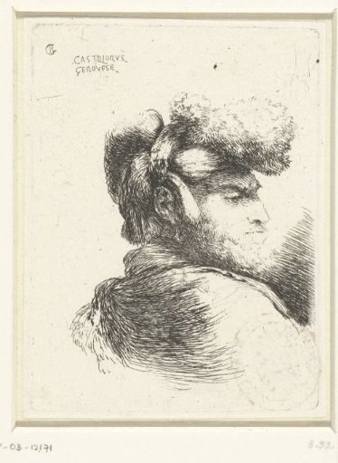 Head of a Man with a Headgear Trimmed with Fur