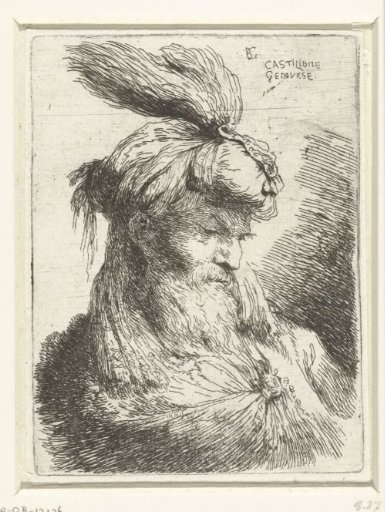 Head of an Old Man with a Turban with a Plume
