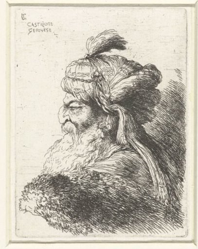 Head of an old man with a turban