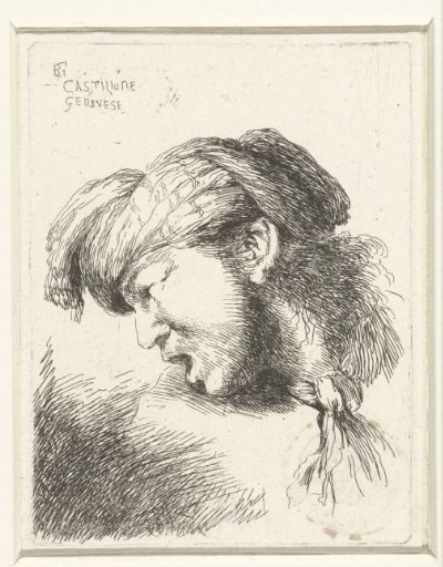 Head of a young man with open mouth