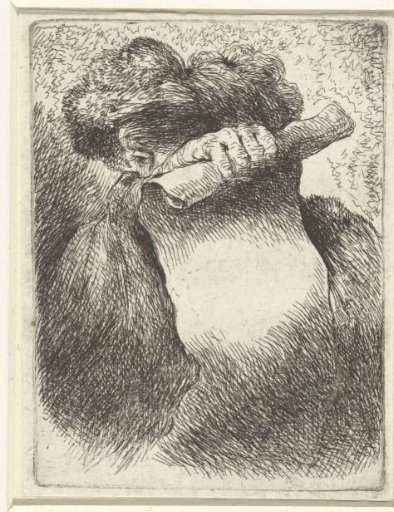 Head of a man with a scroll