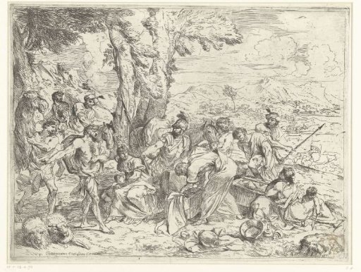 Laban searching the belongings of Jacob and Rachel