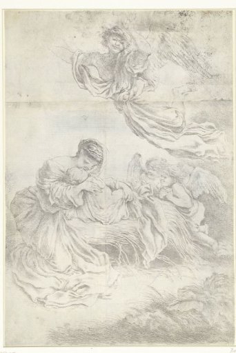 Mary with the Christ Child and three angels