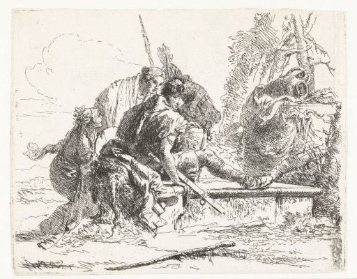 Two Soldiers and Two Women