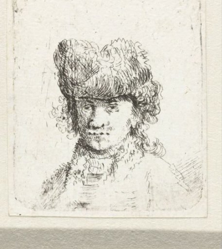 Self-portrait in a fur cap: bust