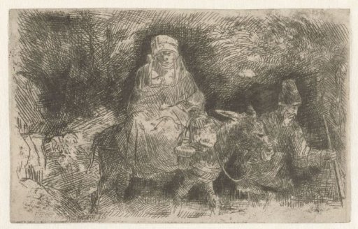The flight into Egypt crossing a brook