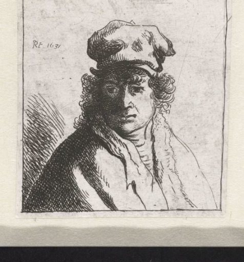 Young man in cap: bust