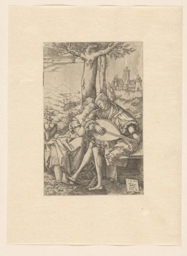 Two lovers under a tree