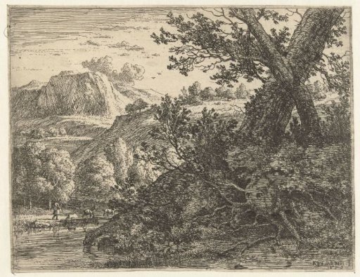 Landscape with a Tree with Exposed Roots