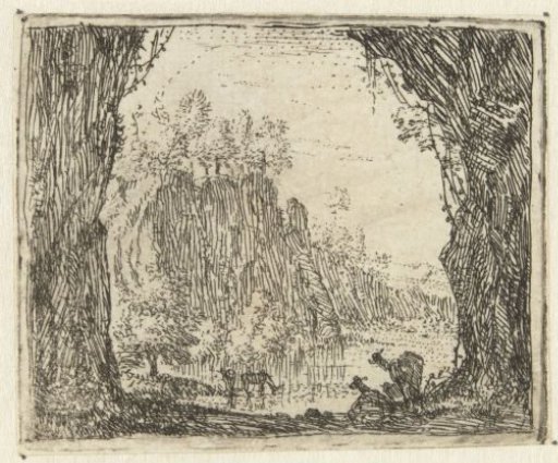 Italianate Landscape with Goats by a River