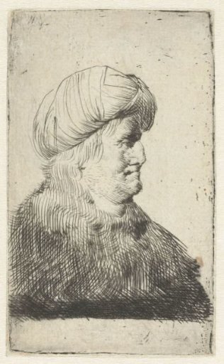 Portrait of a Man with a Turban, in Profile to the Right