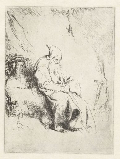 Hermit with a crucifix