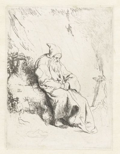 Hermit with a crucifix