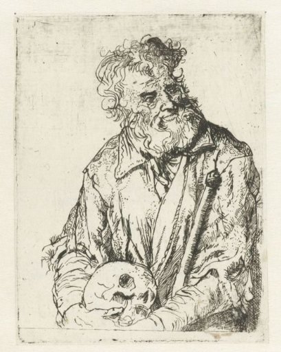 Hermit with a skull