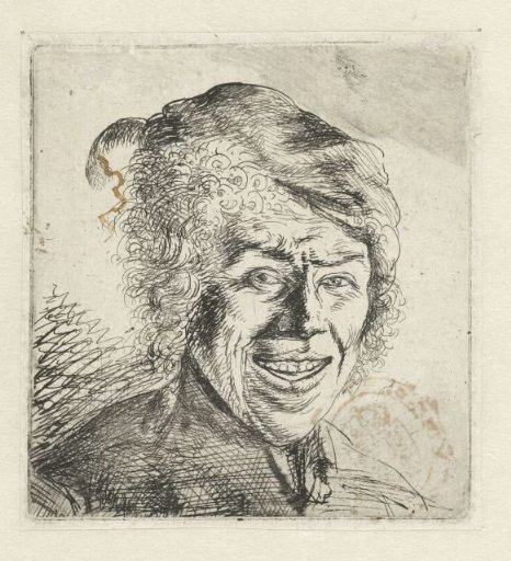 Bust of a smiling man