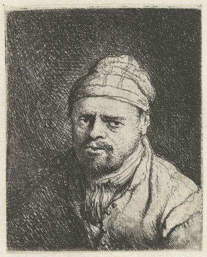 Bust of a cook with a cap