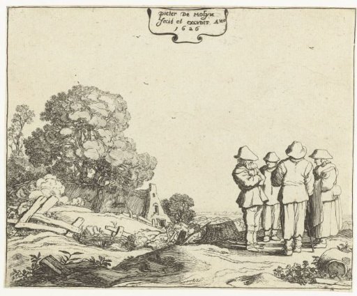 Landscape with Three Peasants and a Peasant Woman