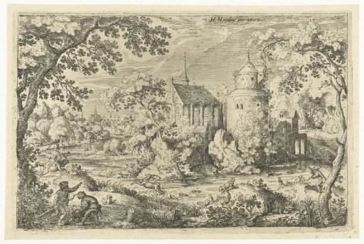 Deer Hunt Near A Chapel
