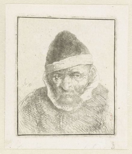 Bust Of An Old Peasant With A Pointed Hat