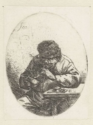 Man Lighting His Pipe