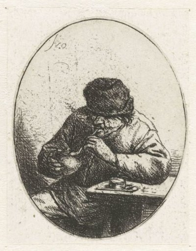 Man Lighting His Pipe