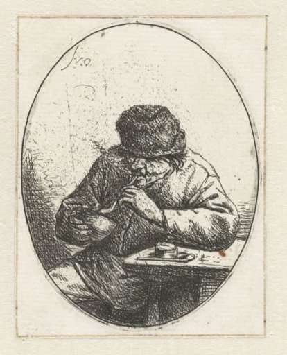 Man Lighting His Pipe