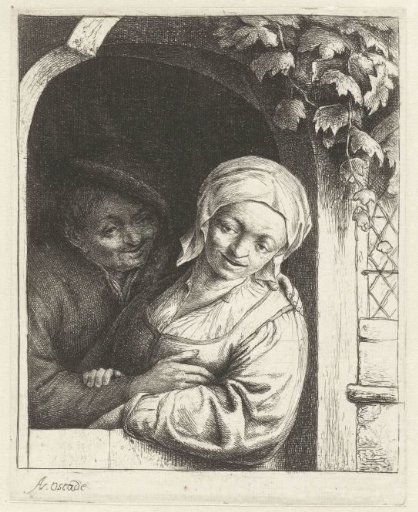 Peasant and Peasant Woman as a Lovers' Pair in a Doorway