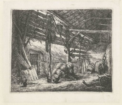 Interior of a hay barn