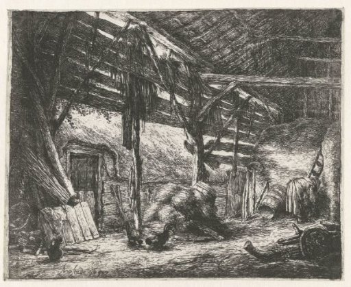 Interior of a hay barn