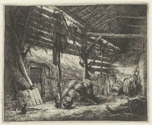 Interior of a hay barn
