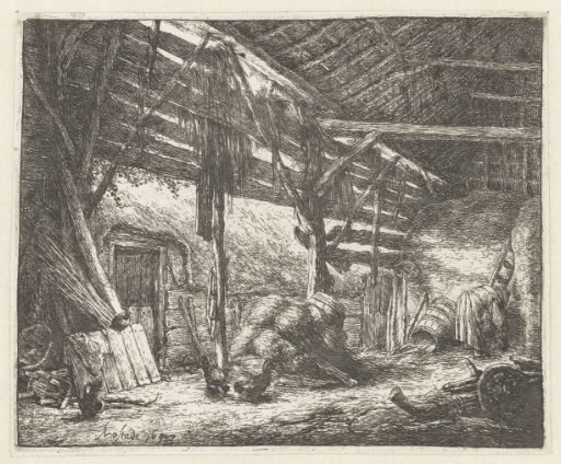 Interior of a hay barn