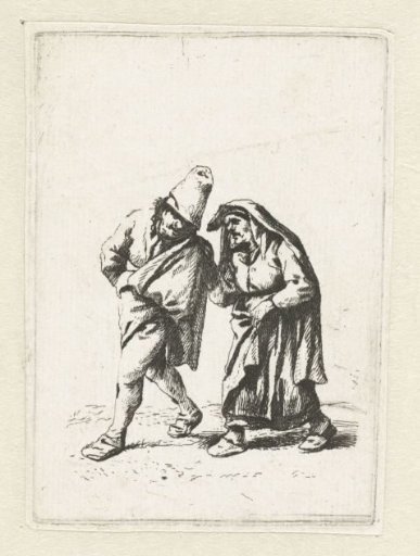 Walking peasant couple