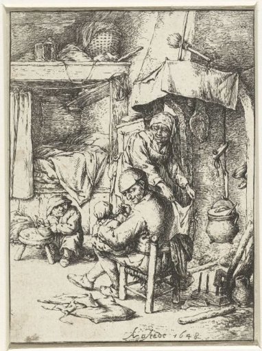 Father with a Child on his Lap in an Interior