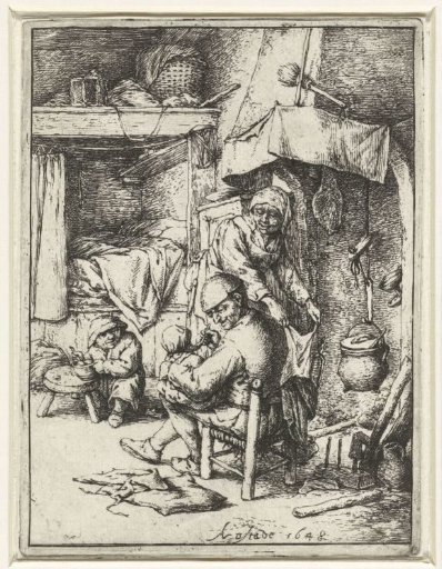 Father with a Child on his Lap in an Interior