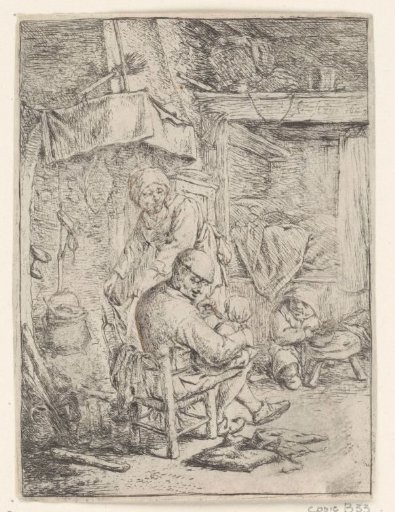 Father with a Child on his Lap in an Interior