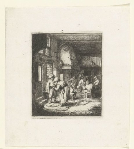 A Man Paying His Bill to a Woman in an Inn