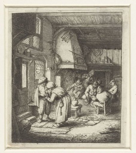 A Man Paying His Bill to a Woman in an Inn