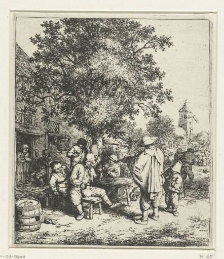 Violinist and a young hurdy-gurdy player