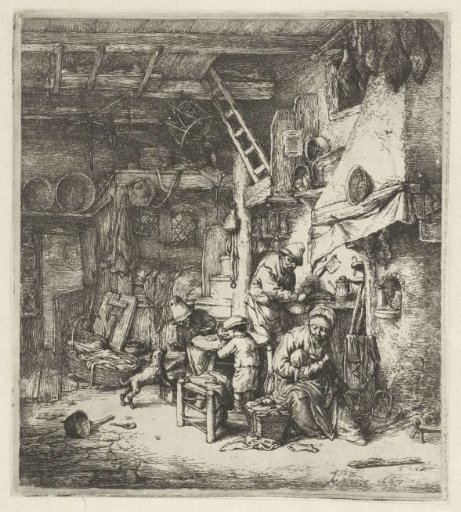 Peasant family in an interior