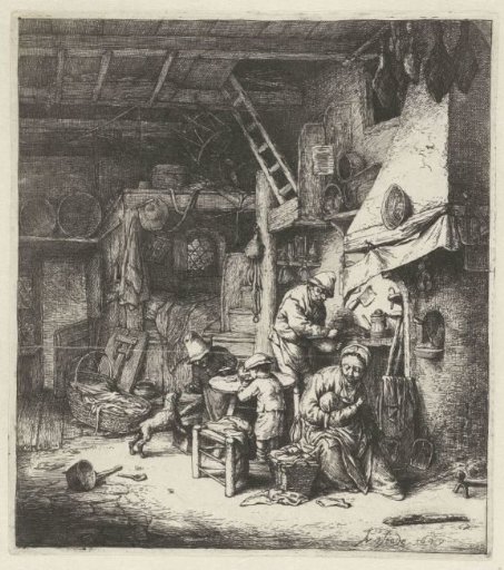 Peasant family in an interior