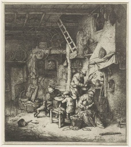 Peasant family in an interior