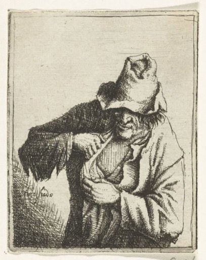 Peasant searching for fleas in his clothes