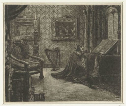 King David in prayer