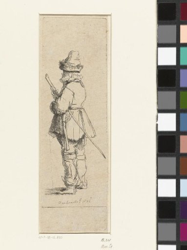 Standing peasant with staff