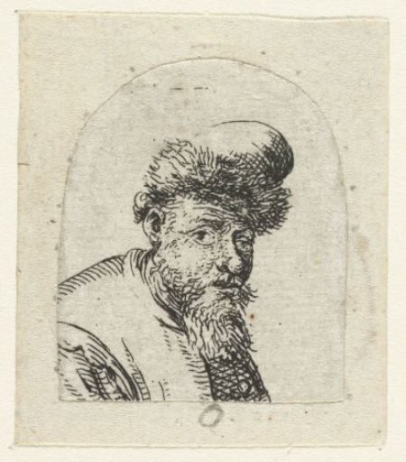 Bust of a man with fur cap
