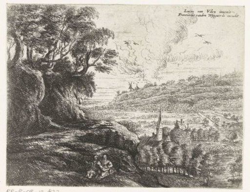 Landscape with a man, woman and child